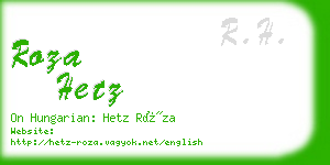 roza hetz business card